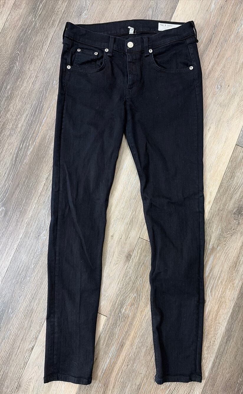 Rag & Bone Women’s Skinny Jeans Size 28 Black Mid Rise Stretch Denim Slim